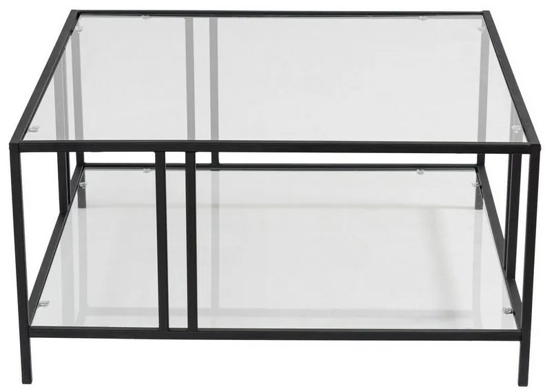 Konferenčný stolík Uranus Black s transparentným sklom