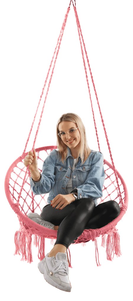 Závesné kreslo, ružová, AMADO 2 NEW