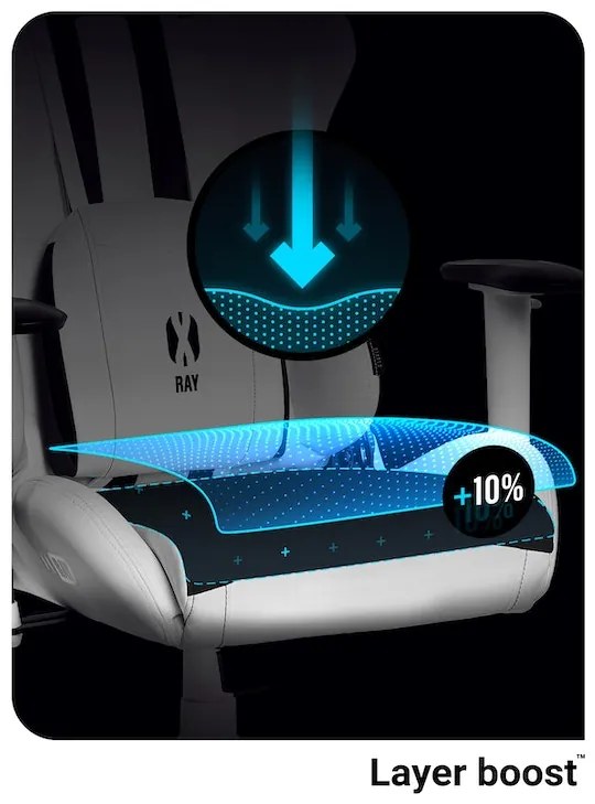 Herné kreslo Diablo X-Ray Normal Size: Bielo-čierne Diablochairs