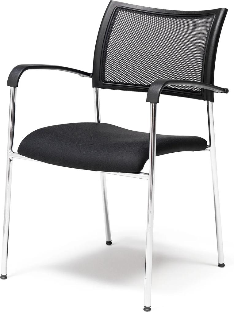 Konferenčná stolička Toronto, textilný poťah, čierna/chróm