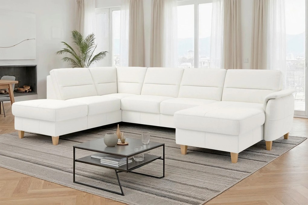 XXXLutz SEDACIA SÚPRAVA, textil, koža, biela Sit & More - Sedačky - 00014403326N
