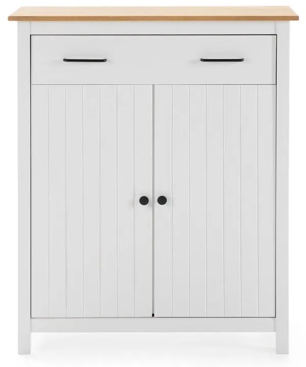 Biela vysoká komoda z borovicového dreva 90x110 cm Miranda – Marckeric