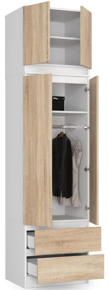 Nadstavec na skriňu Star 60 cm dub sonoma/biela matná