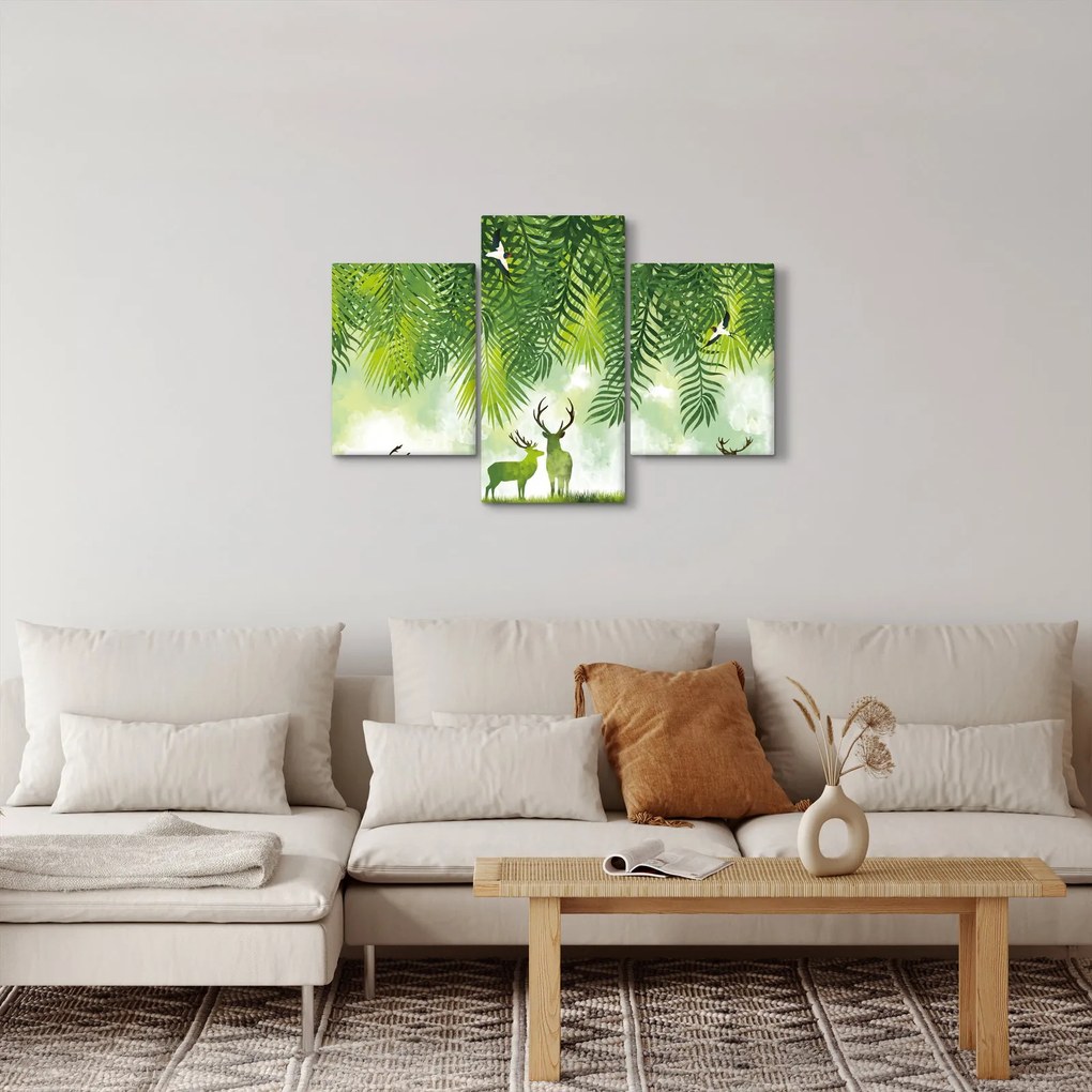 Obraz - Jelene v lese (90x60 cm)