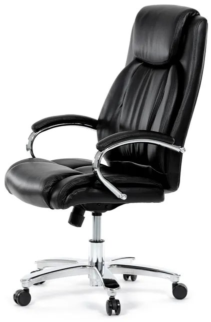 Kancelárske kreslo RYZAR — ekokoža, čierna, nosnosť 150 kg