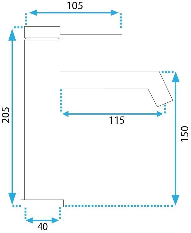 Rea Foss, umývadlová batéria h-205, oceľová, REA-B5315