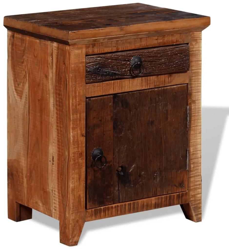 Nočný stolík, akáciový masív, recyklované drevo