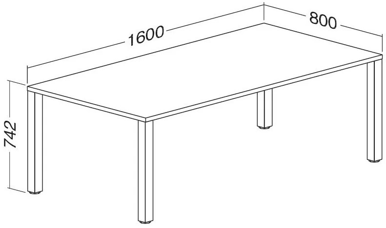 Stôl ProOffice B 80 x 160 cm, čerešňa