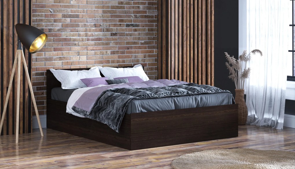 Posteľ 160x200 cm s matracom a úložným priestorom SPART1 Wenge