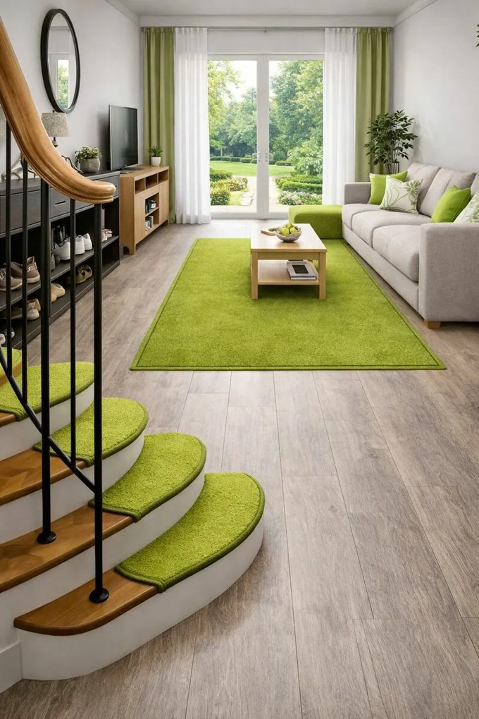 Vopi Nášľapy na schody Eton zelený obdĺžnik, samolepiaci - 24x65 obdĺžnik (rozmer vrátane ohybu)