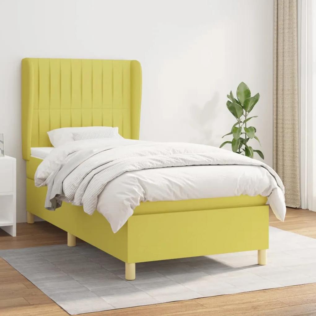 Boxspring posteľ s matracom zelená 100x200 cm látka 3128668