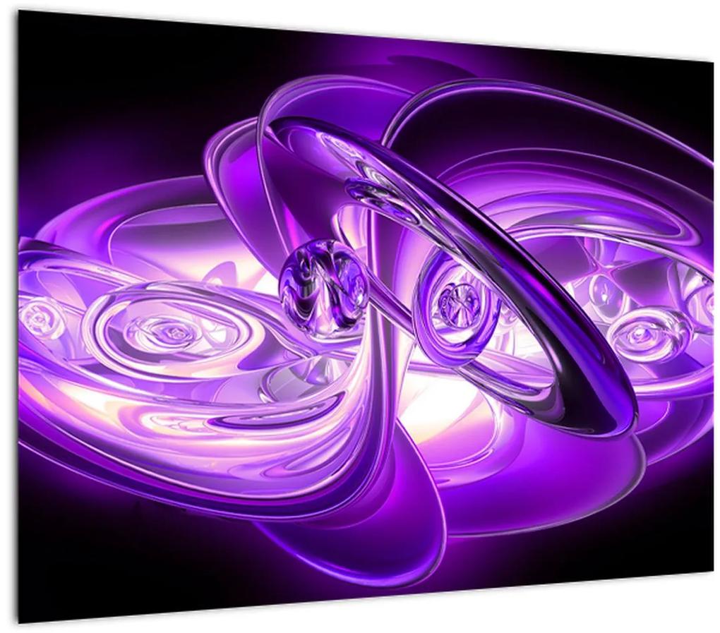 Obraz fialových fraktálov (70x50 cm)