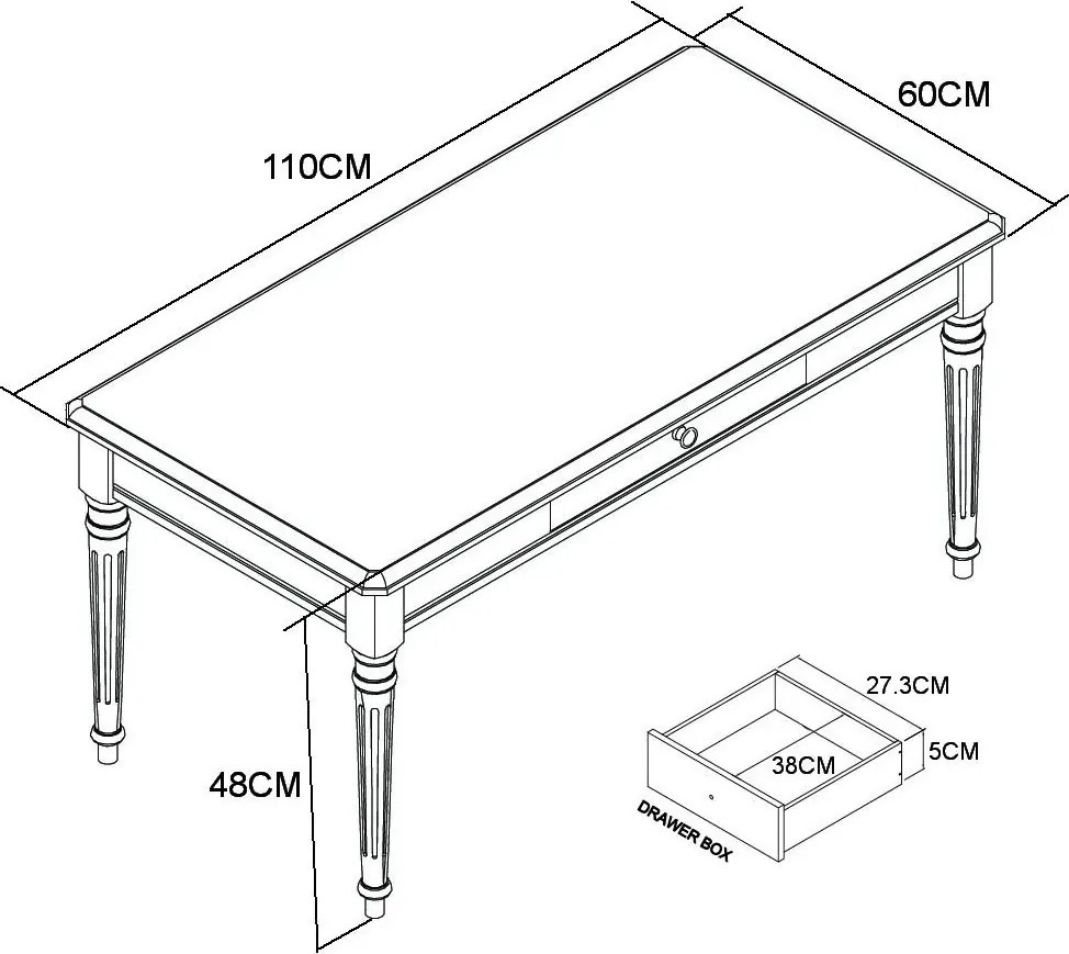 Konferenčný stolík Limena 110 cm z masívu hnedý/slonovinový
