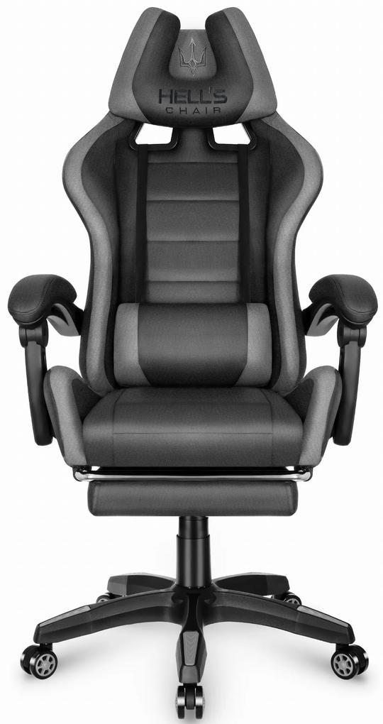 1039 Herná stolička čierno-šedá - Látka