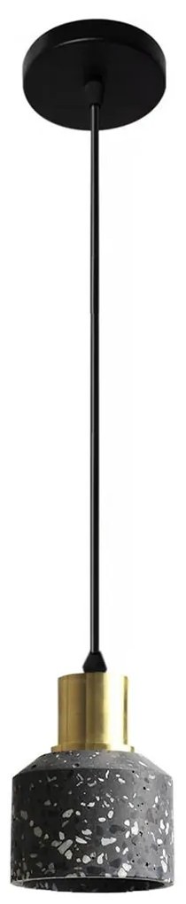 Toolight Toolight, betónová stropná lampa Lastri Black 1xE27 APP930-1CP, čierna-zlatá, OSW-07007