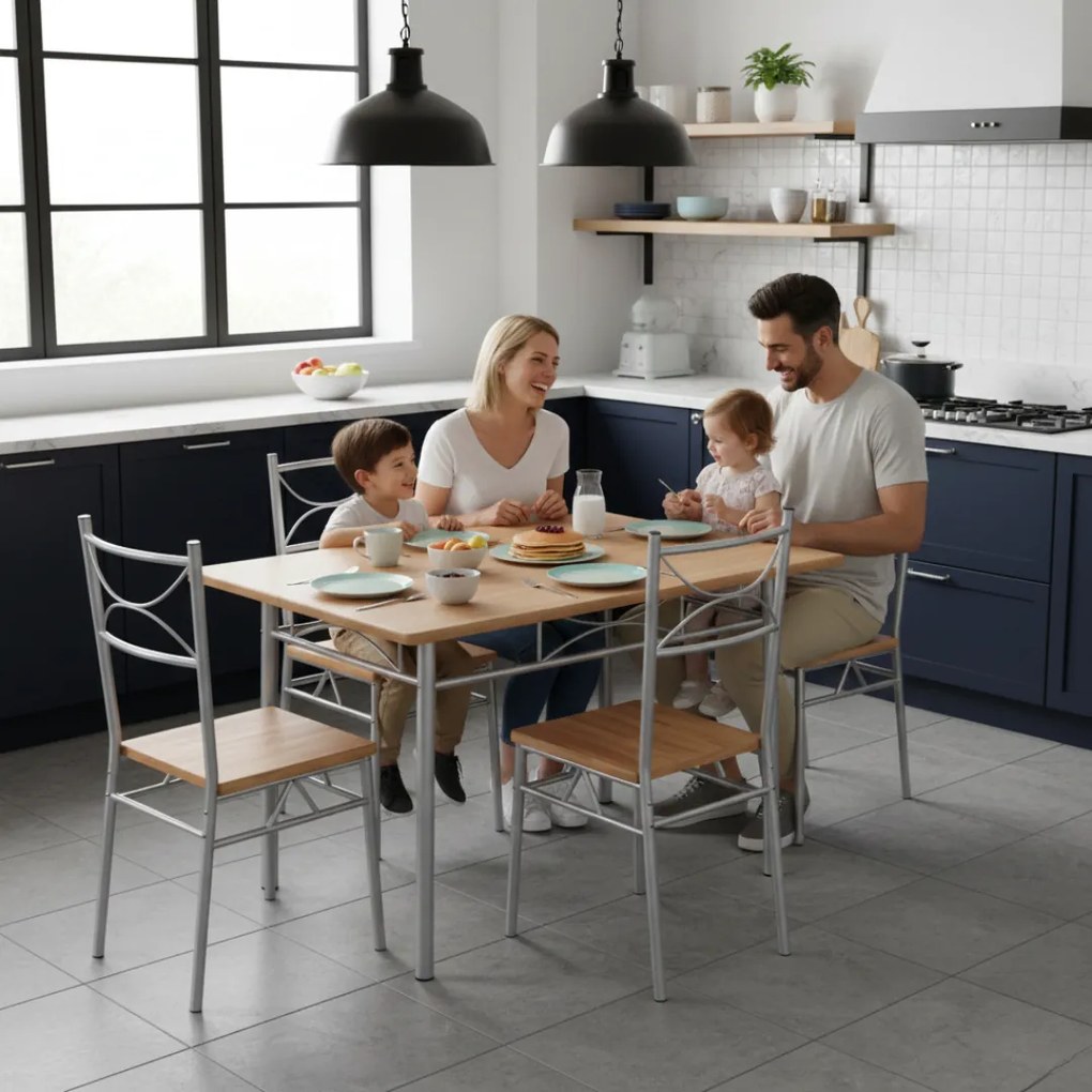 Casaria Jedálenská súprava PAUL, 5-dielna, prírodná hnedá