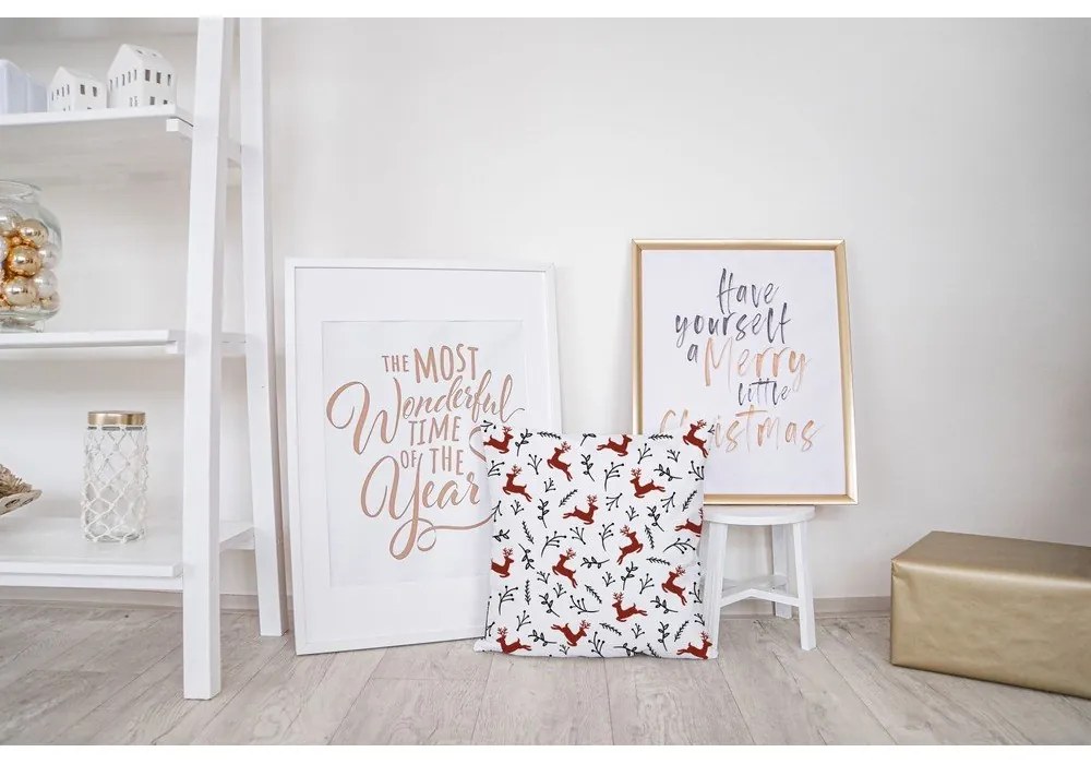 Vianočný vankúš s bavlnenou obliečkou Butter Kings Deer, 45 x 45 cm