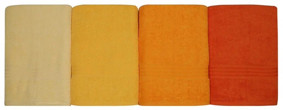 Súprava 4 ks uterákov Rainbow 70x140 cm žltá
