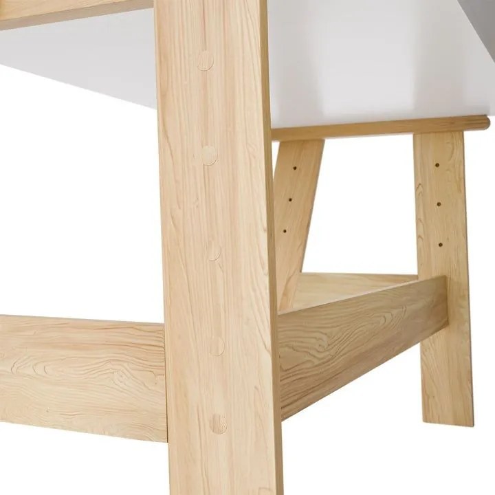 Detský rastúci stôl s úložným priestorom, biely