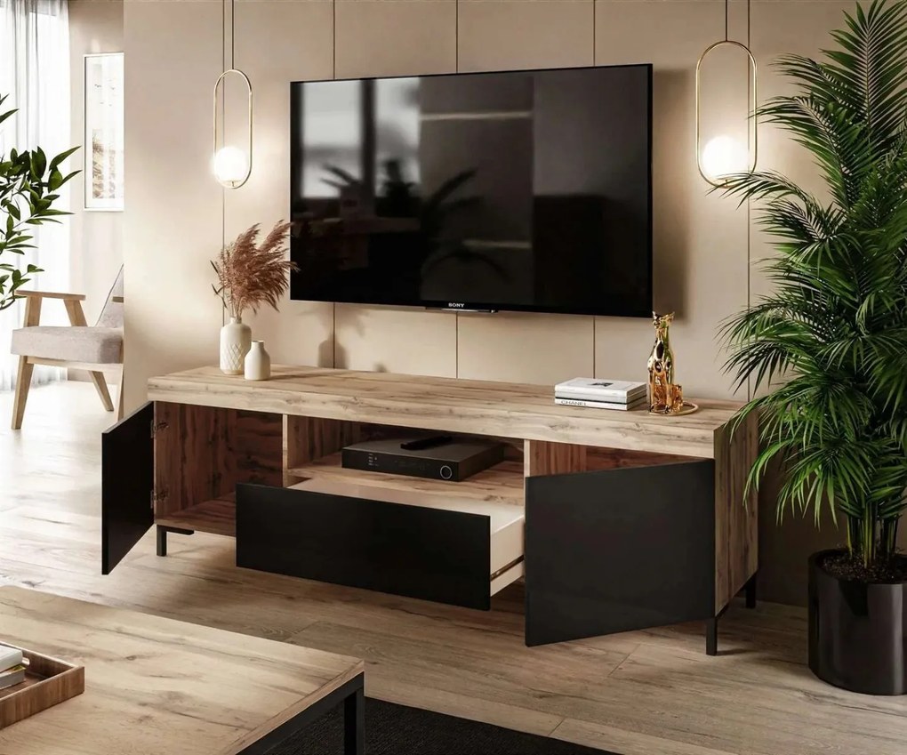 OBÝVACIA STENA / ZOSTAVA LUNGO DUB WOTAN + ČIERNA NA NOŽIČKÁCH