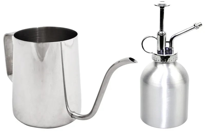 Kanva na polievanie, sada 2ks, 0,5 l+0,3 l, strieborná