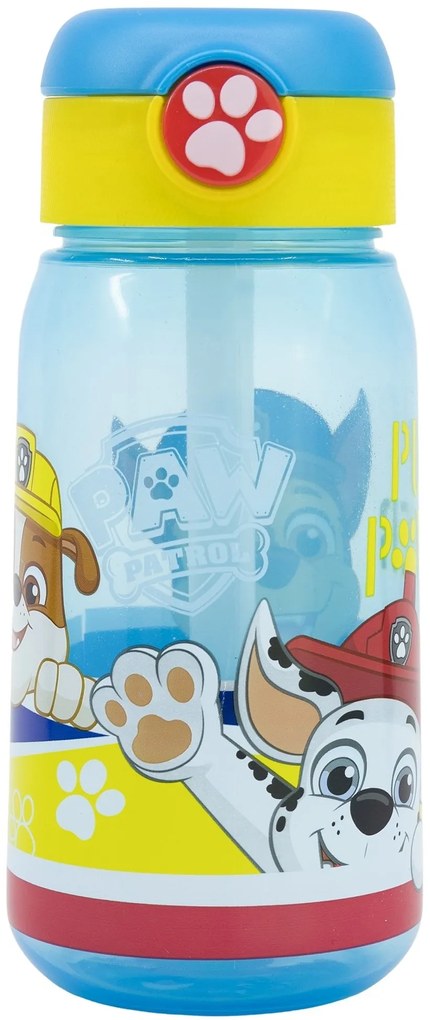 Plastová fľaša na pitie so slamkou a viečkom Tlapková patrola - Paw Patrol - 510 ml