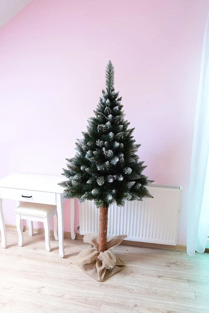 Vianočný stromček na pni Christee 7 160 cm - zelená / biela