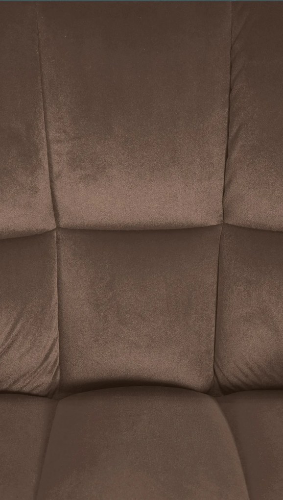 Barová stolička Damaso E - zamat, nerez rám - Hnedá