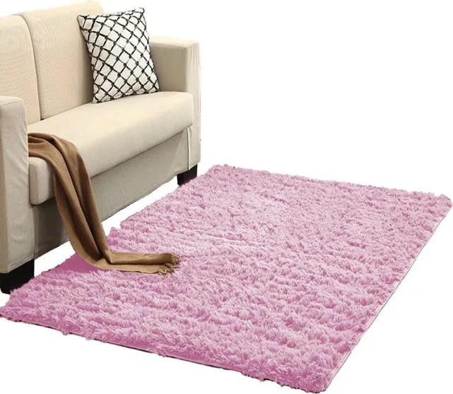 Protišmykový koberec SHAGGY ružový