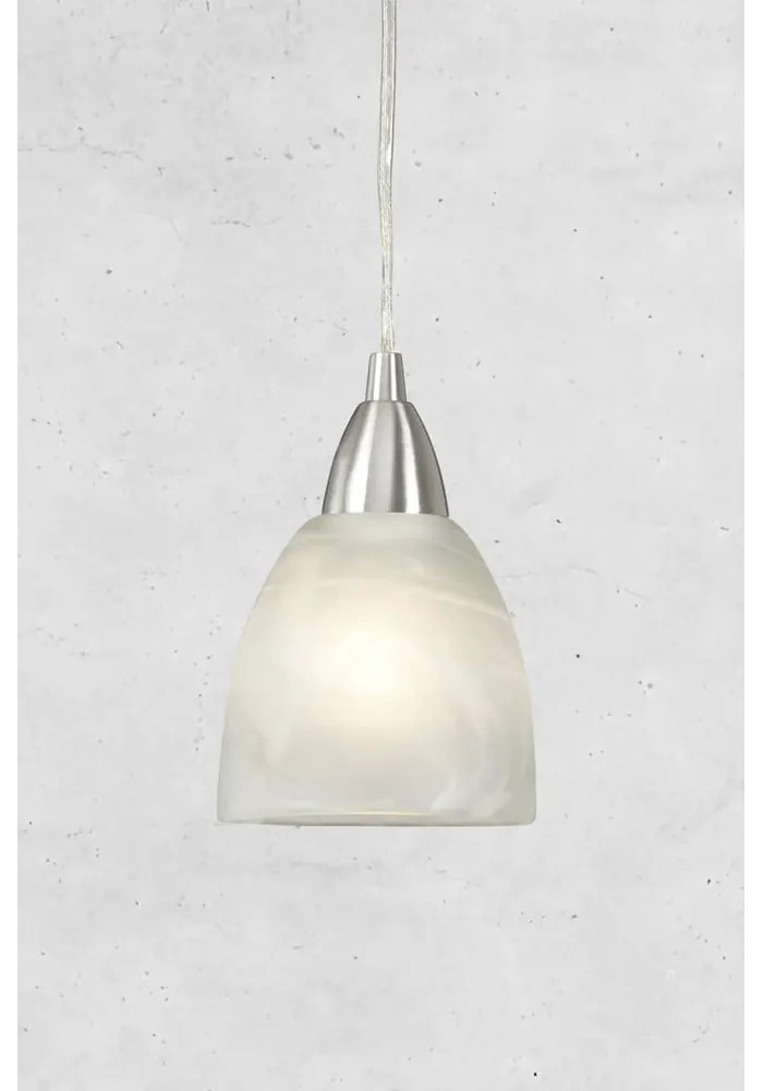 Závesné svietidlo v striebornej farbe so skleneným tienidlom ø 11 cm Line – Markslöjd