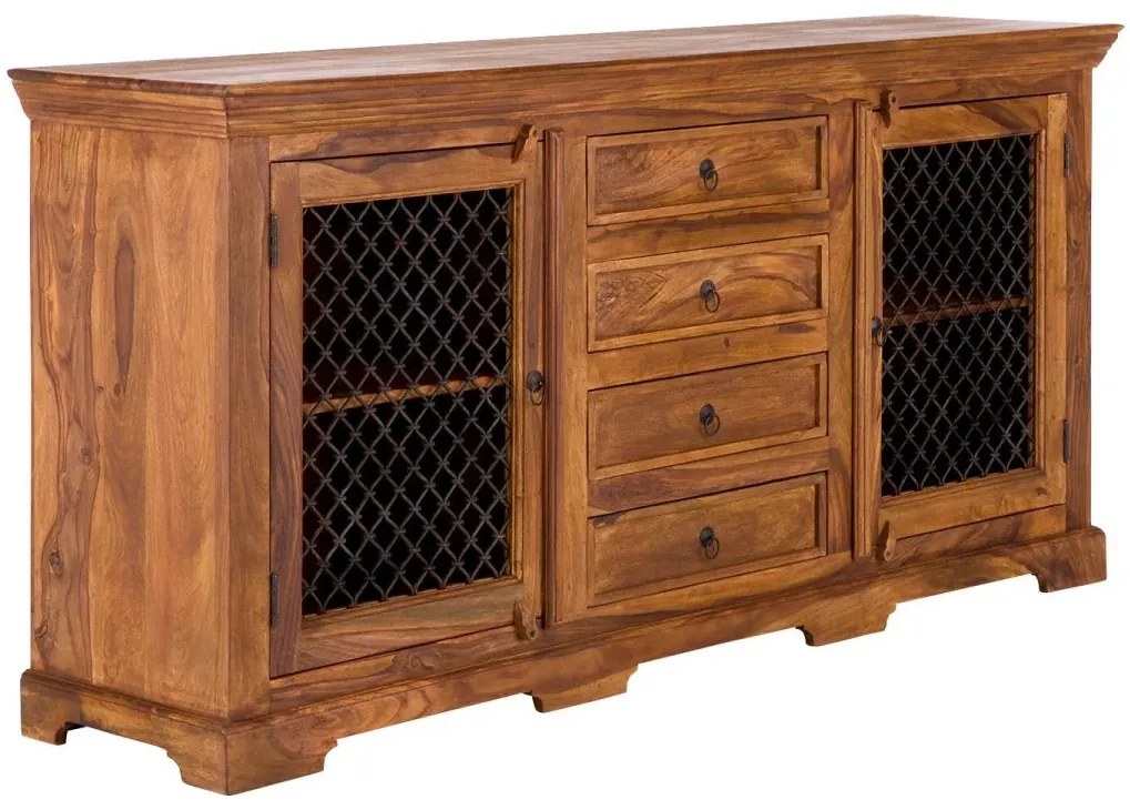 furniture-nabytek.cz - Masívny príborník Merlin II, lakovaný, hnedý – 180×45×90 cm
