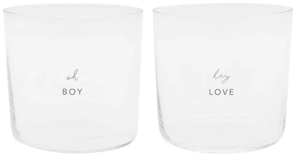 Eulenschnitt Pohár na vodu Boy / Love 350 ml – set 2 ks