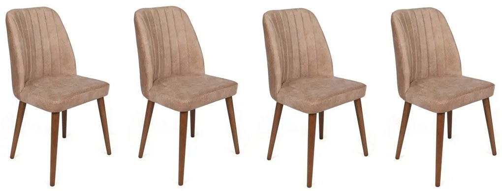 Súprava jedálenských stoličiek Alfa Beige and Walnut, 4 ks
