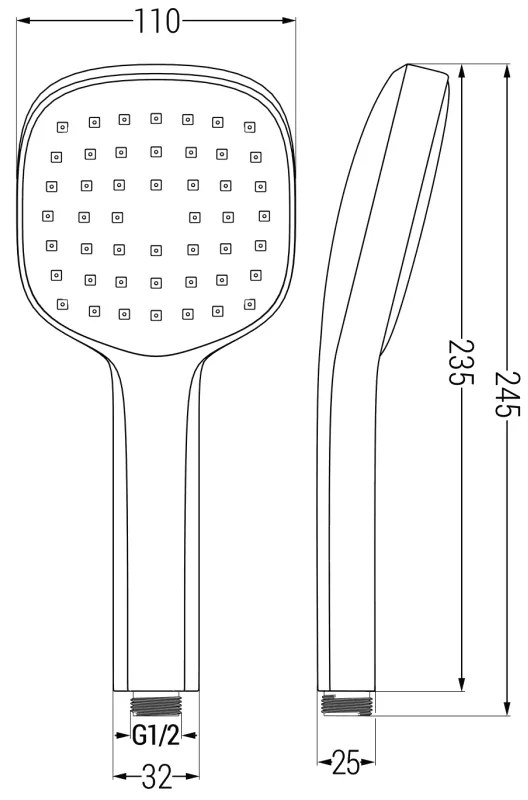 Mexen Uno, podomietkový sprchový set DR33, chrómová, 71435DR33-00