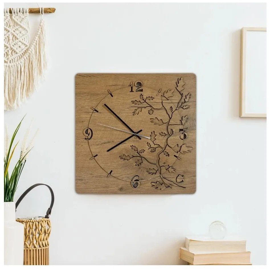 Li-Go 5499/DUB2 - Nástenné hodiny 1xAA 40x40 cm dub