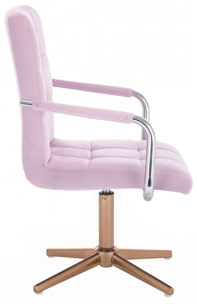 LuxuryForm DESIGN Stolička VERONA VELUR na zlatom kríži - levanduľa