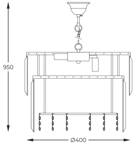 Zuma Line 19101/8 - Luster na reťazi CAMILLE 8xE14/40W/230V zlatá