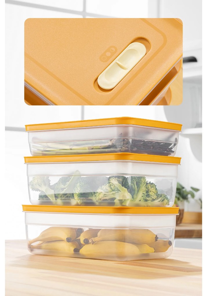 Súprava 3 ks dóz na potraviny HULU oranžová