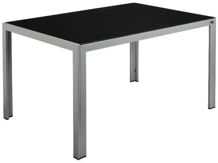 Livarno home Hliníkový záhradný stôl so sklenenou doskou Houston, sivý  (100371170)