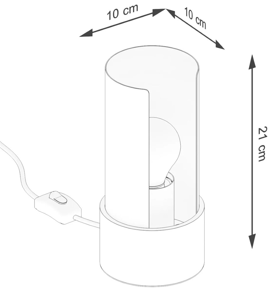 Stolná lampa Flash, 1x biele kovové tienidlo