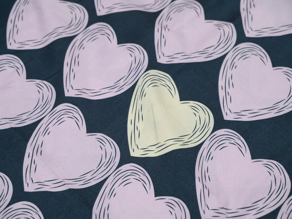 Obliečky z mikrovlákna VIOLET HEARTS svetlo fialové Rozmer obliečky: 2 ks 70 x 80 cm | 160 x 200 cm