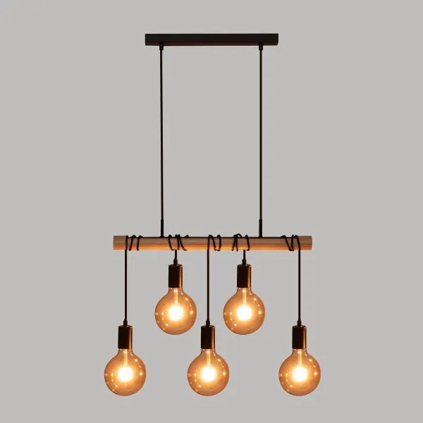 Atmosphera - Luster na lanku JAKE 5xE27/40W/230V borovica