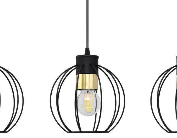 Luster na lanku STARLIGHT 3xE27/15W/230V čierna/zlatá