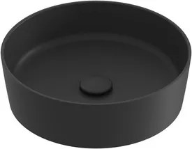 Umývadlo na dosku Ravak Uni 40x40 cm černá mat bez prepadu XJX0D140001