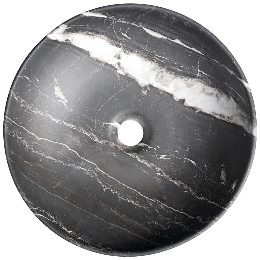 Sapho Sapho, RONDANE keramické umývadlo na dosku priemer 41cm, carnico marmor, AR435CM