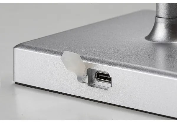 Rabalux 76013- LED Stmievateľná nabíjacia stolná lampa TAENA 4W/3,7V IP44 strieborná