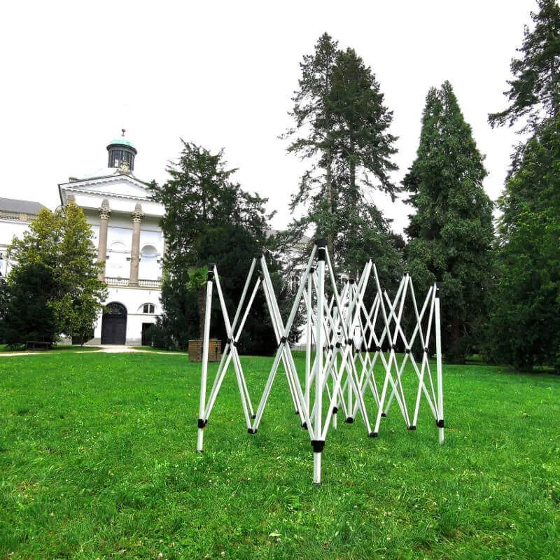 BRIMO Záhradný stan 3x4,5 m Oceľ | Rýchlo-rozkladací Altánok na Eventy a Párty - s 3 stenami - Béžová 10