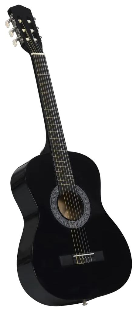 vidaXL Klasická gitara pre začiatočníkov a deti čierna 3/4 39" | BIANO