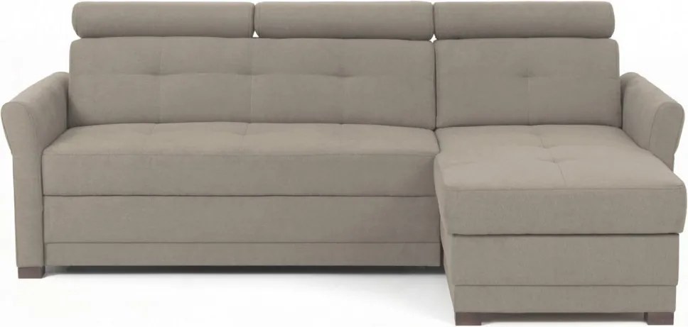 Rohová sedacia súprava Harris, hnedo-béžová taupe látka, pravý roh