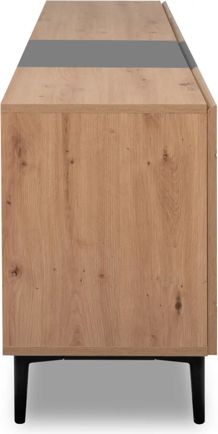 Široká skrinka 4-dverová Nola, dub artisan/čierna